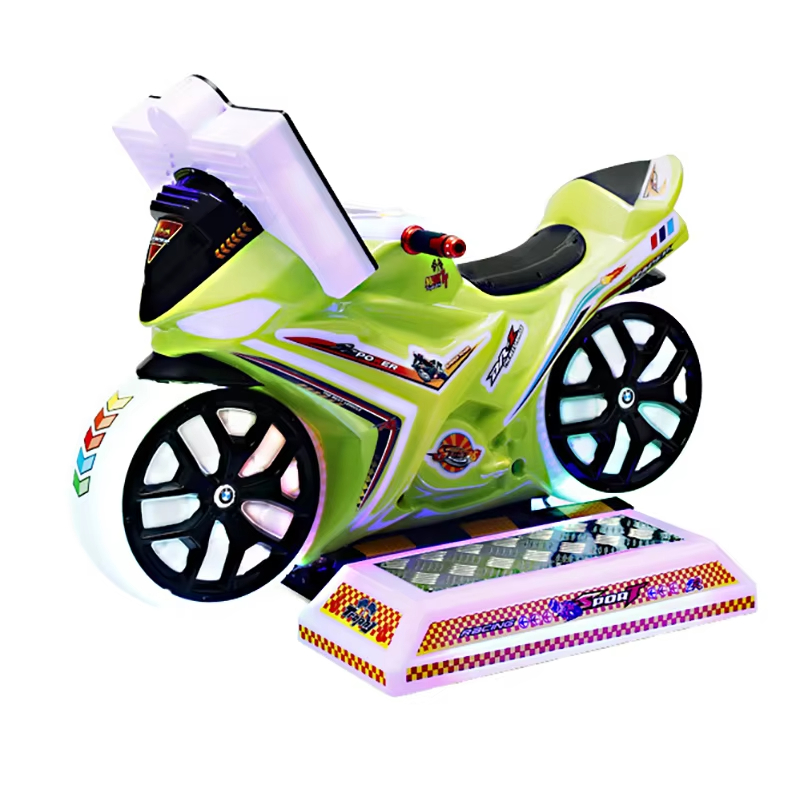 Single Rocking Moto Racing 3D Simulator Coin Pusher Arcade Game Machine Wooden Design for Kids 6 Years and above
