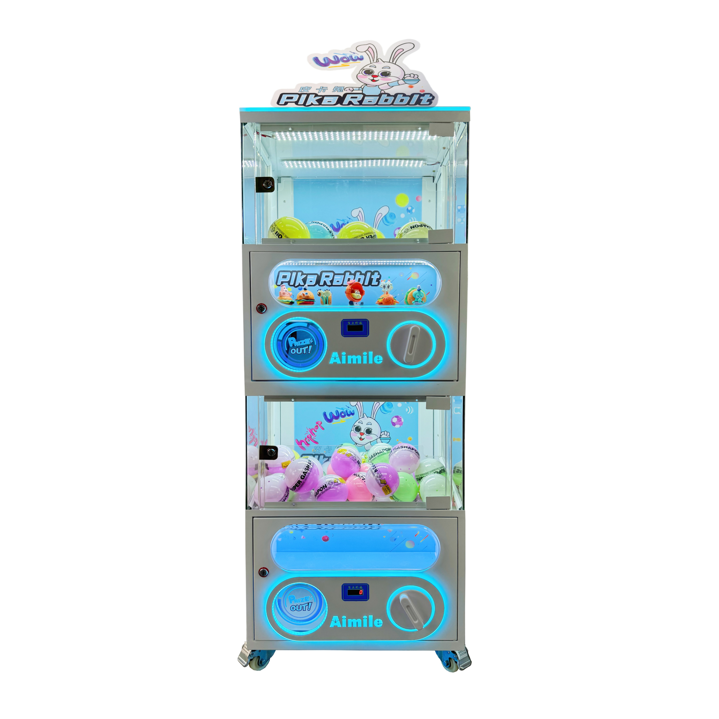 High Quality Double Layer Toy Capsule Gashapon Vending Machine Coin Operated Amusement Game