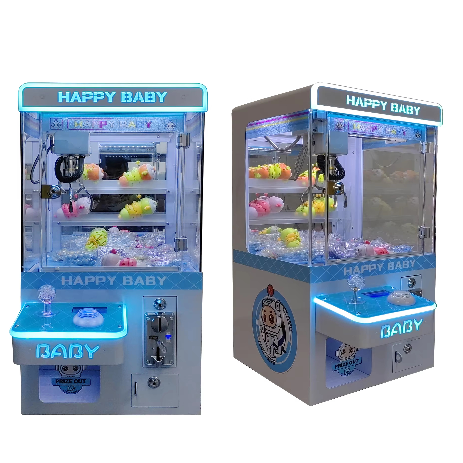 220V Mini Crane Claw Machine Indoor Coin-Operated Arcade with LED Lamps for 6+ Year Olds for Game Centers