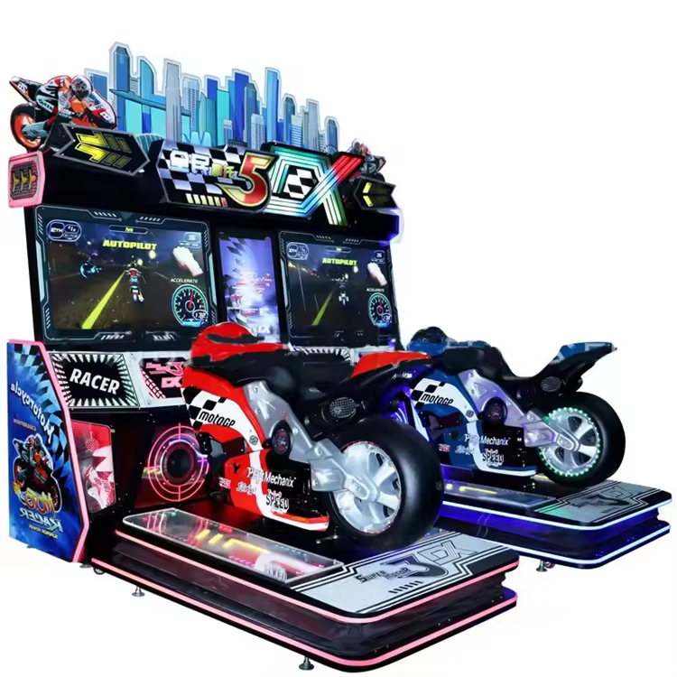 2-Player 5 DX Simulator Metal Arcade Game Machine Super Motion Bike Car Race Shopping Malls 220V Board Coin Operated Motorcycle