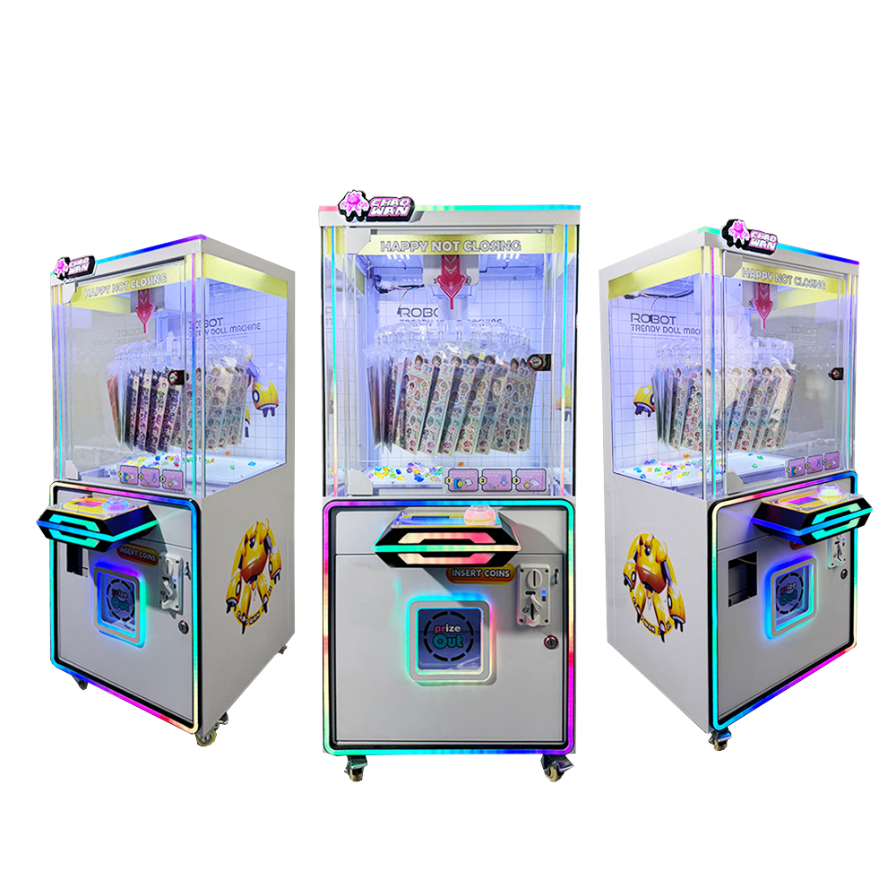 High Profit Coin Operated Push Clip Prize Vending Game Machine 220V Metal Crane Toy Factory Direct English Language