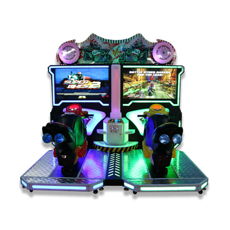 High Quality Twin Coin Racing Game Machine Large Board Metal Essential 2 Players Kiddie Rides Motorcycle Motorcycles Game Halls