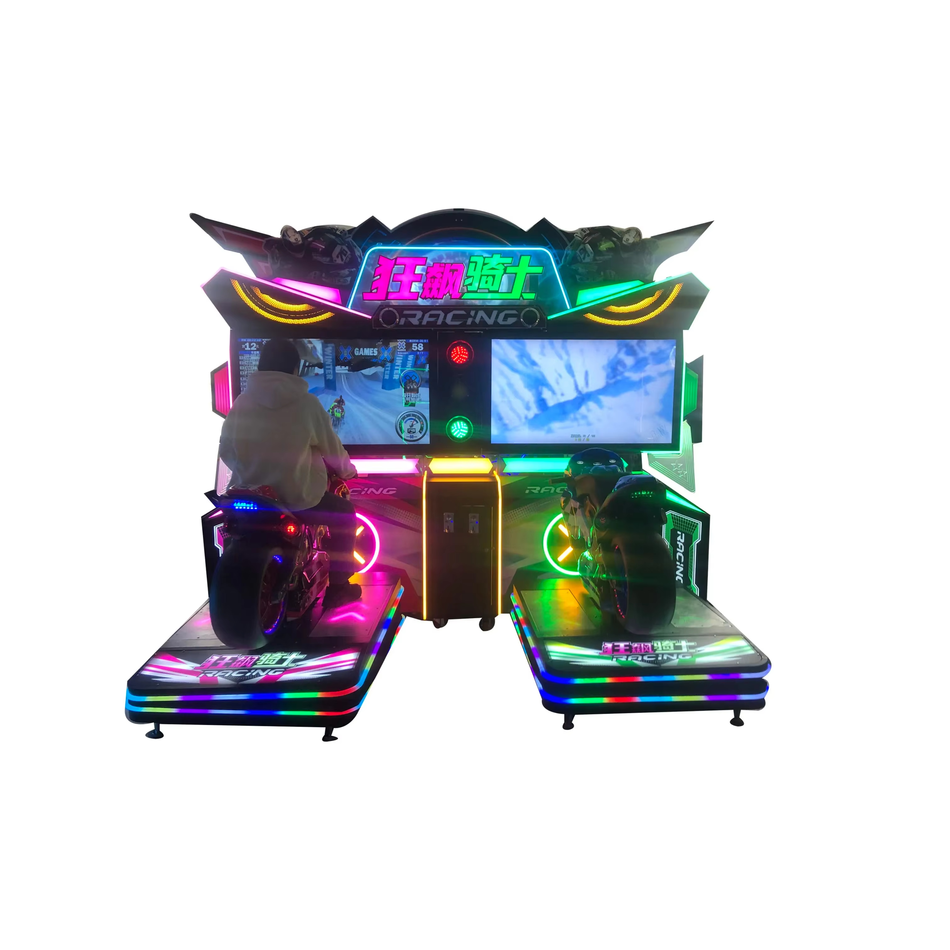 220V Indoor Arcade Moto Racing Simulator Coin-Operated Iron and Metal Amusement Game Machine for Shopping Malls